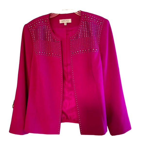 Kasper Jackets & Blazers - KASPER - women top jacket wine color size 16 NWT